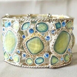 Blue and green jeweled bracelet